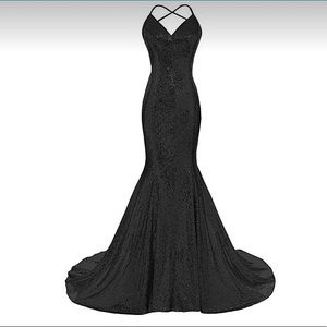 Glittery black prom dress